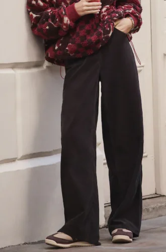 Chocolate Brown Cord Wide Leg Trousers