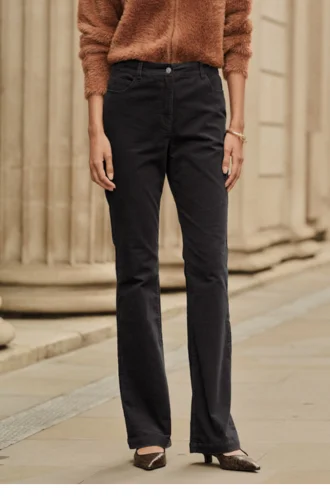 Black Cord Bootcut Trousers