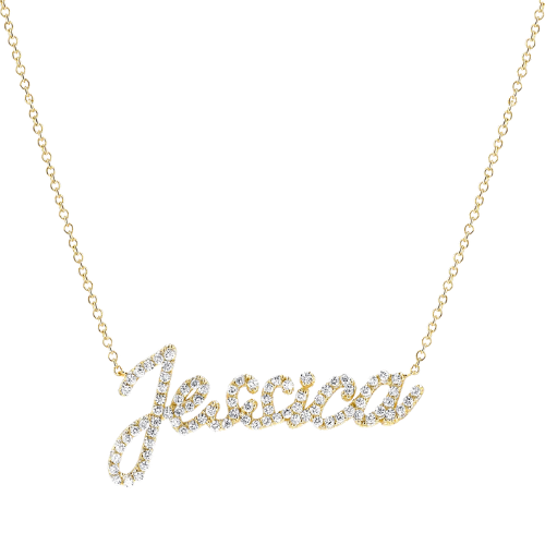 Diamond Custom Script Name Necklace